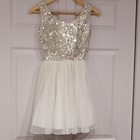 AS U WISH Sparkly Sequin Tulle Cut Out Dress NWOT - Picture 1 of 6